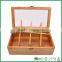 FB4-1020 Bamboo Tea Storage Box, 8 Equally Divided Compartments