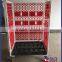 Hot sale folding metal logisitc moving mesh roll container with plastic base panel