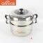 Allnice-two overlapping stainless steel steamer pot with glass&steel lid