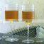 Hand made long stem red wine glass with embossed pattern