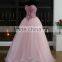 Real Works Customized Pink Crystal Ball Gown Arabic Evening Dress Turkey