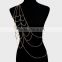 Manufactory supplier Gold Plating body chain, Infinity crystal Body Chain jewelry,women body chain