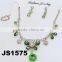 fashion clear green stone necklace earring jewelry necklace set