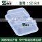 black disposable food container with hinged lid microwave safe, BPA free, FDA approval