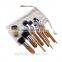 Hot Sell Synthetic Hair Eco-friendly 11PCS Bamboo Handle Makeup Brush Set With Linen Rope Pouch