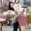 Thwartwise Hot-selling 90 130 And 150cm Beige Big Dog Head Plush Toy Doll Pillow With Red Stripe Cloth