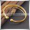 Europe Style Copper Wire Shape Cuff Bangle with Beads18k Gold Fashion Jewelry