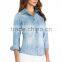 skinny denim shirts fashionable shirts for girls JXF042