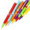 New fancy color blocking ball pen with side retractable
