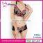 2015 New Arrival Half Cup Bra Set Flower Lace Sexy Women Underwear Bra Set Wholesale Price