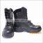 Black Leather Combat Boots, High-ankle Safety Shoes for Security Guard SA-8303