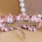 MYLOVE handmade jewelry fabric flower barrette pearls hair clip
