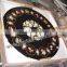 Black Round Italion Marquetry Marble Pietra Dura Dining Table Top