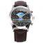 2015 Fashion Black Dial Leather Band Mechanical Men Watch