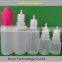 60ml,100ml,120ml LDPE soft e liquid bottle with long thin tip and childproof tamperproof cap