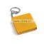 Mini 1m plastic tape measure with keyring