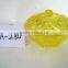colored small glass bowl with lid