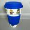 Decal Printing Bamboo Fiber Drinkware Biodegradable Coffee Cup with Silicon Cover
