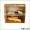 Bamboo 2 Tier ( layer ) Bread Box Roll Top Bread Bin Homex BSCI/Factory