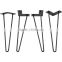 18 inch 2 rod black mirror solid steel hairpin leg wholesale price