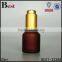 30ml  china dark red frosted glass bottle cosmetic essential oil perfume gold aluminum pump dropper bottle glass