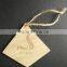 custom fashion design bamboo garment hang tag laser engraved