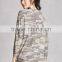 100 Polyester Sweatshirt Women Round Neck Long Sleeve Camo Longline Sweater Without Hood