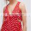 latest clothing OEM Cut-out side detail Tied front White Polka Dot Dress