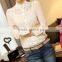 2014 Women Crochet Blouse Lace Chiffon Shirt Women Clothing Basic Shirt