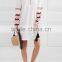 Latest Boho Clothing Mexican Off-The-Shoulder Embroidered Cotton Mini Dress Design For Ladies Machine Embroidery HSD5855