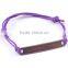 2PCs Antique Bronze Quote Faux Suede Leather Cord Charm Bracelets