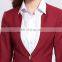 Fashion Wine Red Women Blazer Professional Business Top Pant Suit for Office Lady