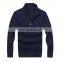 Custom 1/4 Zip Up High Quality Mens Plain Polo Neck Pullover Knitted Pure Wool Sweater