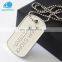 Cheap personalized custom blank sterling silver plating dogtags embossed metal military dog tag