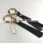 Hot selling black PU custom logo key chain