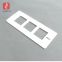 Custom 3 gang white tempered glass plate for wall socket plate