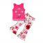 Short sleeve minnie top leopard capri wholesale baby clothes online