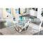 Clear glass top stainless steel leg dining room table wholesale