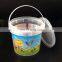 high quality food grade 2 Litre transparent plastic pail with lid and handle