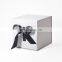 Foldable white custom ribbon design logo printing cube magnetic gift box wholesale