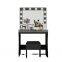 Modern Dressing Table Vanity Table Set with Lighted Mirror - Makeup Vanity with Lights Adjustable Light