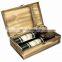 Dark Torched Wood Double Bottle Wine Case Top Handle wood wine box Brown