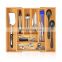 Kitchen Divider Flatware Silverware adjustable cutlery Utensil Organizer Kitchen Drawers Bamboo Expandable Cutlery Tray