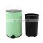 New design color powder coating waste bin with lid and cover soft close pedal bin kitchen trash can