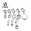 Round Ring Rotatable Lobster Clasp Lock Metal Buckle Snap Hook Swivel For Jewelry Making
