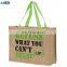 custom bag with logo reusable grocery bag shopping  jute tote bags with custom printed logo