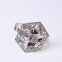 Hexagon Napkin Ring Holder With Rhinestone Flower Design