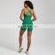 Wholesale Sexy Cross Back Thin Strap Long Line Sports Bra High Waist V Back Peach Hip Two Piece Women Yoga Gym Workout Suit Set