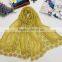 Charm Beautiful Rose Flower Embroidery Lace Plain Cotton Linen Scarves Fashion