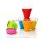 New design colorful collapsible silicone rubber drinking cup with lid